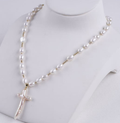 cross pearl pendant necklace